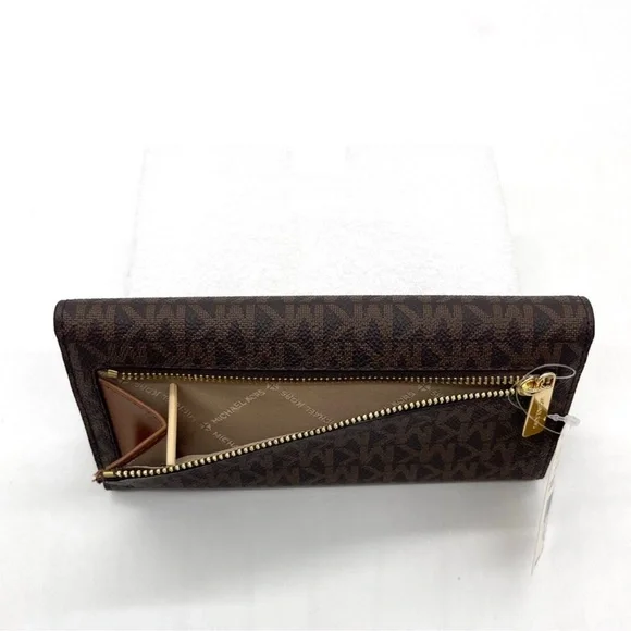 Michael Kors Mirella Medium EW Tote Bag & Trifold Wallet Brown - Picture 9 of 11